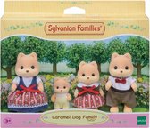 Sylvanian Families  5459 familie karamelhond- 4 speelfiguren- fluweelzacht