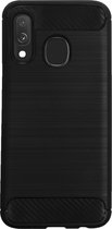 BMAX Carbon soft case hoesje voor Samsung Galaxy A40 / Soft cover / Telefoonhoesje / Beschermhoesje / Telefoonbescherming - Zwart