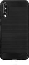 BMAX Carbon soft case hoesje geschikt voor Samsung Galaxy A70 / Soft cover / Telefoonhoesje / Beschermhoesje / Telefoonbescherming - Zwart