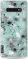 Casetastic Samsung Galaxy S10 Plus Hoesje - Softcover Hoesje met Design - Paint Splatter Aqua Print