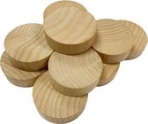 Set van 100 houten schijven (dia: 4 cm, dikte: 12 mm, schima hout)