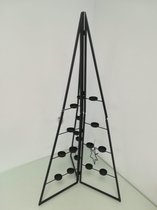 Waxinelichthouder - in vorm van een kerstboom - zwart