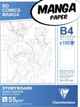 Clairefontaine Manga Paper – B4 storyboard papier – 6-voudige indeling