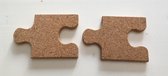 Pannenonderzetter - kurk - puzzelstuk - per 2 stuks - hittebestendig