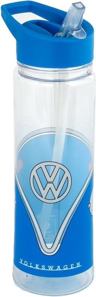 Volkswagen waterfles met rietje blauw logo - Puckator