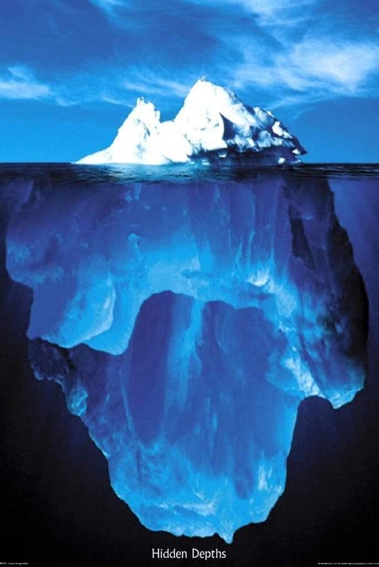 Affiche Mer de Glacier de Neige Iceberg Profondeur cachée 61x91.5cm.