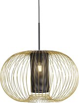 QAZQA marnie - Design Hanglamp - 1 lichts - Ø 60 cm - Zwart Goud - Woonkamer | Slaapkamer | Keuken