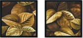 Bladen 2 Uv- Bedrukt Insigne 2- Delig Ingelijste Schilderij 110x50 cm