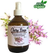 Scharlei Bloemen water 300 ml | Clary Sage Hydrolaat | 100% Puur | Biologisch | Roomspray | Bodyspray | Gezichtstonic | Huidverzorging | Pure Naturals