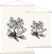 Meidoorn zwart-wit (Hawthorn) - Foto op Textielposter - 90 x 135 cm