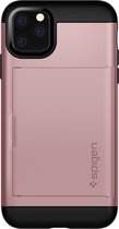 Spigen Slim Armor Card Holder Case Apple iPhone 11 Pro Roze Goud