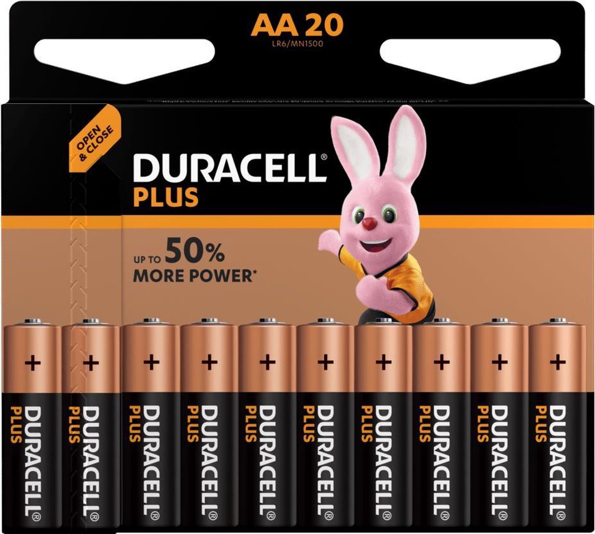 Duracell Plus Batterijen - 20-pack - AA of AAA