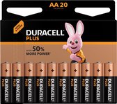 Piles alcalines AA Duracell Plus, paquet de 20
