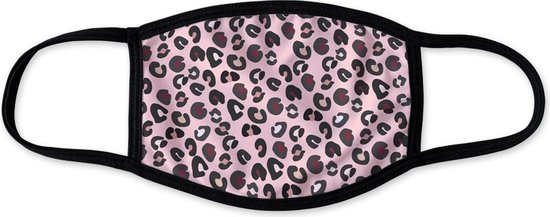 Mondkapje Panterprint Wasbaar Mondmasker Roze Leuke Mondkapjes 6469