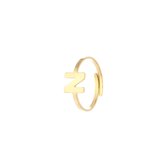 Nana  Dames Ring met letter N  - goudkleurig ringen met initiaal - Vrouwen Liefde Cadeau-Vriendschapsring - Relatie Ringen