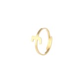Nana Dames Ring met letter J  - goudkleurig ringen met initiaal - Vrouwen Liefde Cadeau-Vriendschapsring - Relatie Ringen