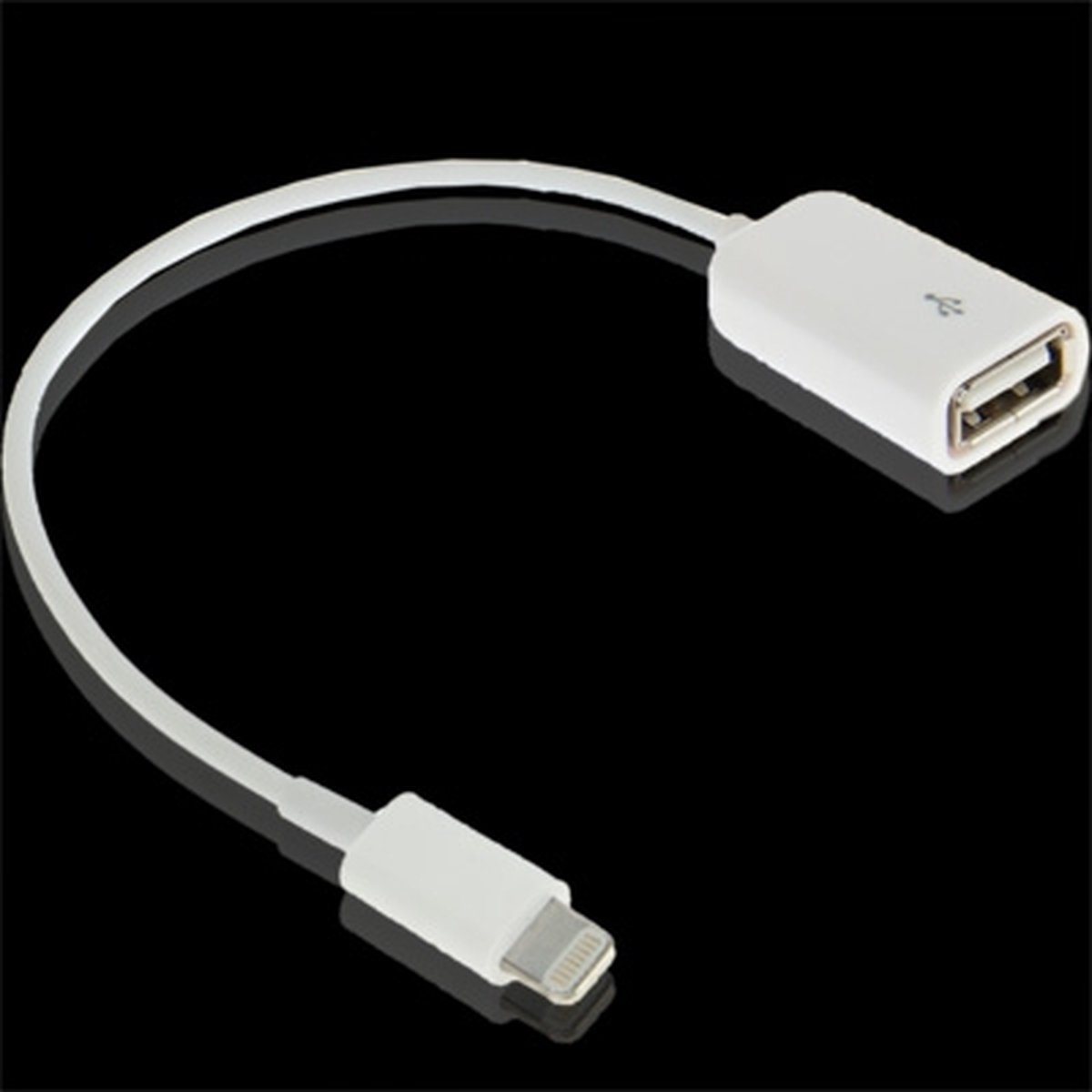 USB-female naar 8-pins mannelijke OTG-kabel, voor iPad 4 / iPad mini 1/2/3 (wit)
