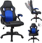 Gamestoel Wouter junior - bureaustoel - hoogte verstelbaar - zwart blauw