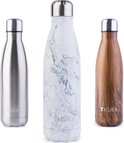 TIGR Waterfles in Roestvrij Staal RVS - Thermosfles - 500ML - Marmer - Gratis afwasborstel