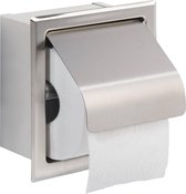 Saqu Essential Toiletrolhouder - RVS - Inbouw - WC Rolhouder - 15,2x7,2x16,2 cm - WC Papier Houder