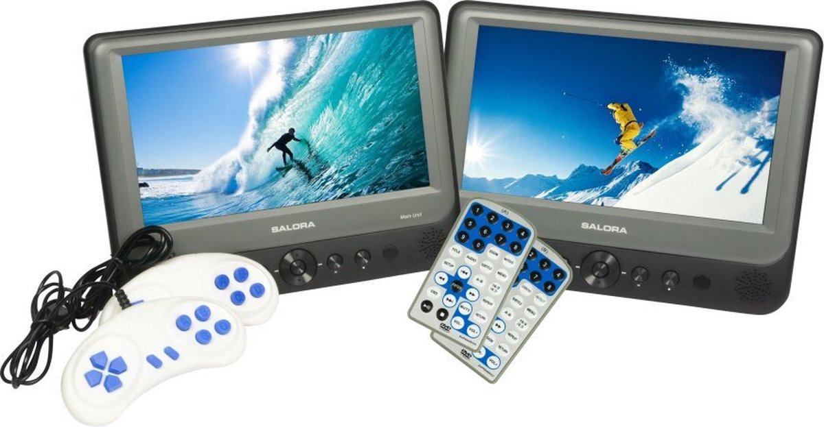 Salora DVP9948DUO+GC - Portable DVD speler - 2 DVD spelers - 2 schermen (9  inch) -... | bol