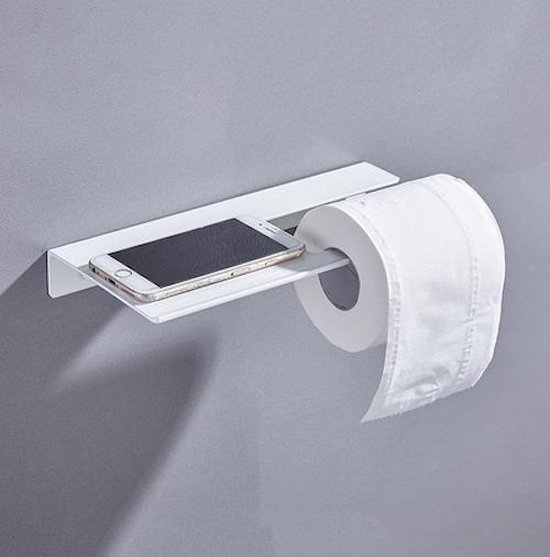 Promoten ontwikkelen bestellen CoshX® Toiletrolhouder met legplankje / telefoonplankje - Handdoekrekje met  plankje in... | bol.com