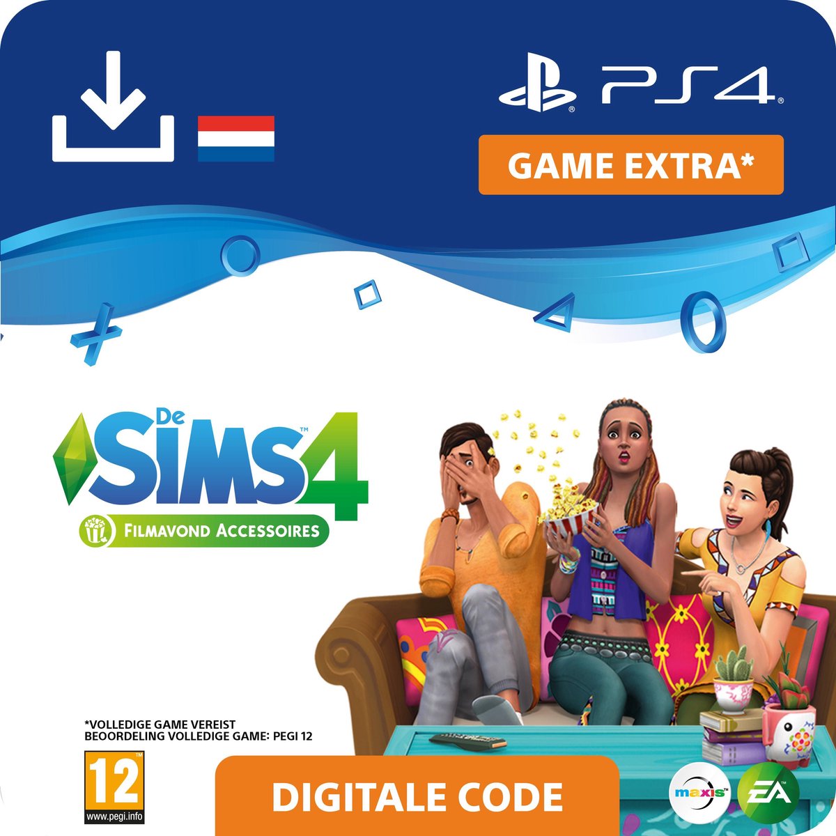 De Sims 4 - uitbreidingsset - Filmavond Accessoires - NL - PS4 download
