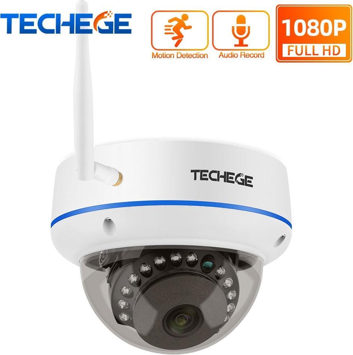 Dome Ip / beveiligings camera voor binnen met wifi en nacht zicht met  microfoon 1080 p... | bol.com