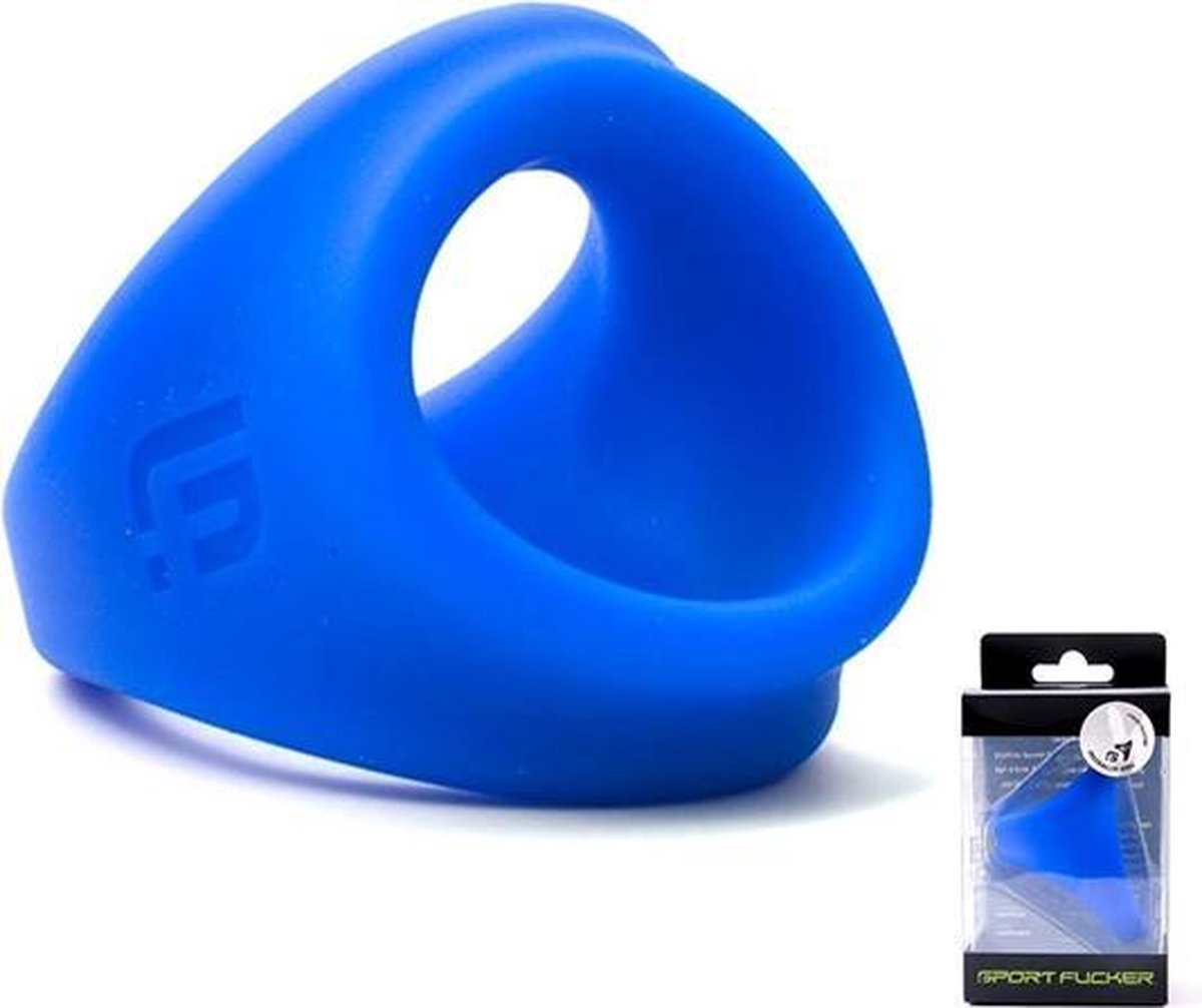 Goedkoopste Freeballer Cockring en Ballstretcher van siliconen - blauw