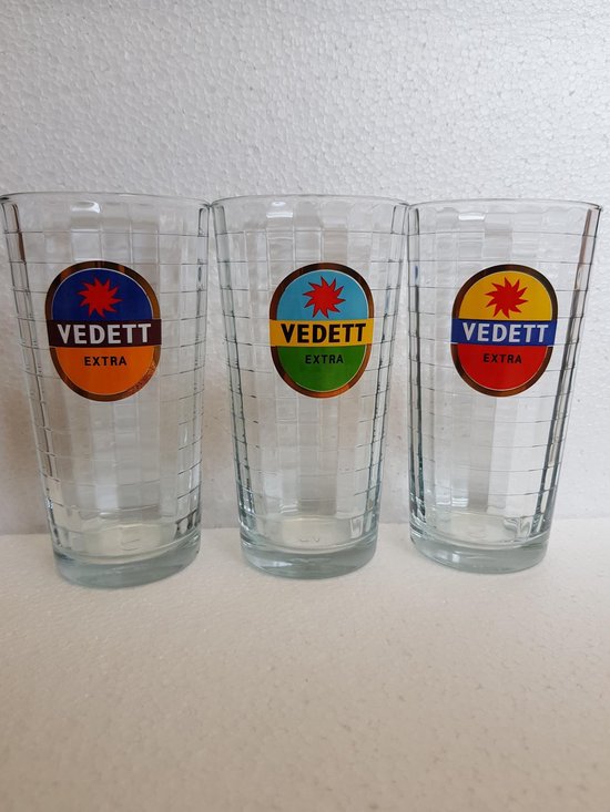 Manieren Zijn bekend Verstenen Vedett bierglas 25 cl set van 3 kleuren | bol.com
