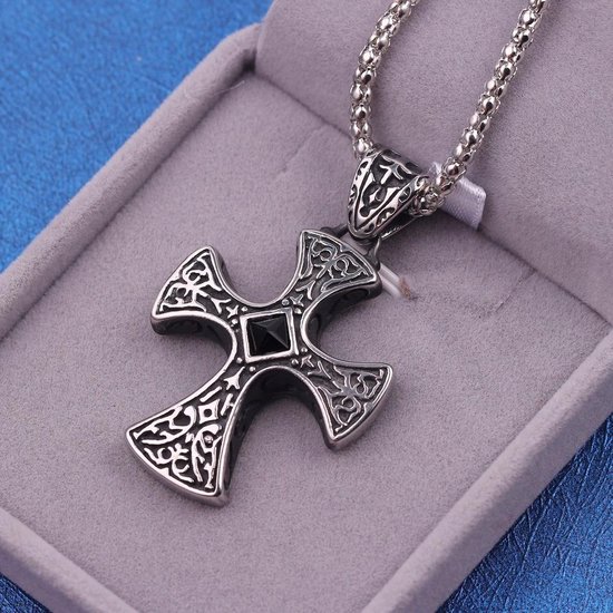 Heren Kruis Halsketting Goud Kleur Zwart Kruis Hanger Roestvrij Staal Byzantijnse Ketting Hip Hop Mannen Sieraden kopen vanaf een prijs van 9.25