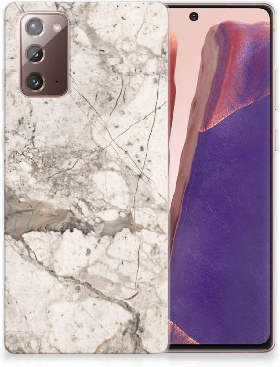 Samsung Note 20 TPU Siliconen Hoesje Marmer Beige