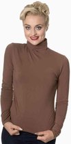 Dancing Days Longsleeve top -S- CLASSIC BEAUTY HIGH NECK KNIT Bruin