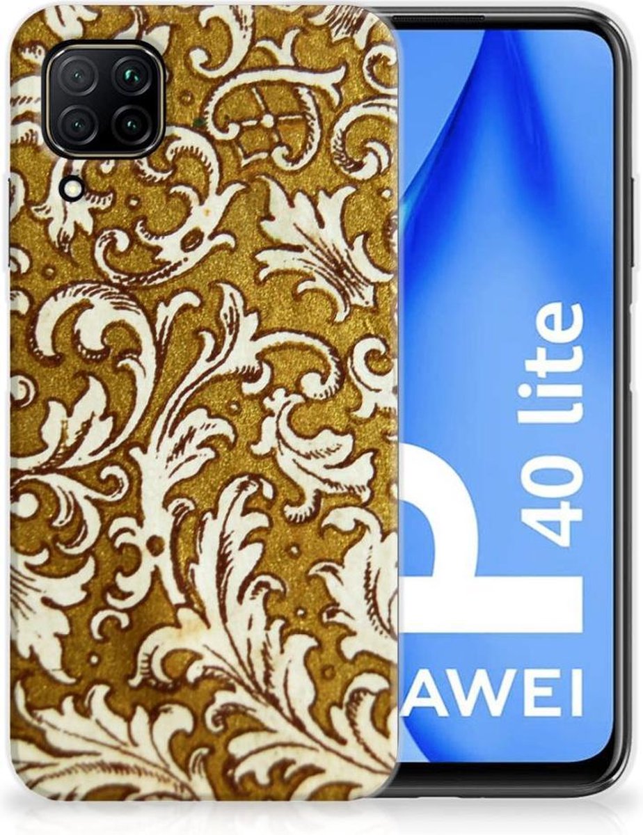 Back Cover voor Siliconen Hoesje Huawei P40 Lite Barok Goud