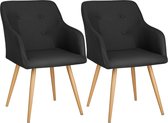 tectake -  2 Stoelen Tanja zwart - 403533