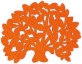 Boom vilt onderzetters  - Oranje - 6 stuks - ø 9,5 cm - Tafeldecoratie - Glas onderzetter - Cadeau - Woondecoratie - Woonkamer - Tafelbescherming - Onderzetters Voor Glazen - Keuke