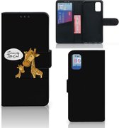 Wallet Book Case Samsung Galaxy A41 GSM Hoesje Giraffe