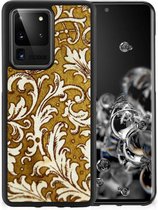 Hoesje maken Geschikt voor Samsung Galaxy S20 Ultra Smartphone Hoesje met Zwarte rand Barok Goud