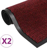 vidaXL Droogloopmatten 2 st rechthoekig getuft 40x60 cm rood