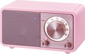 Sangean WR-7 Mini FM Radio met Bluetooth - Tafelradio met houten klankkast - Roze