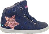 Bunnies JR Sari Stoer Meisjes Hoge Sneakers - Blauw - Leer - Veters