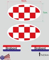 Provincie Brabant vlaggen auto sticker set.