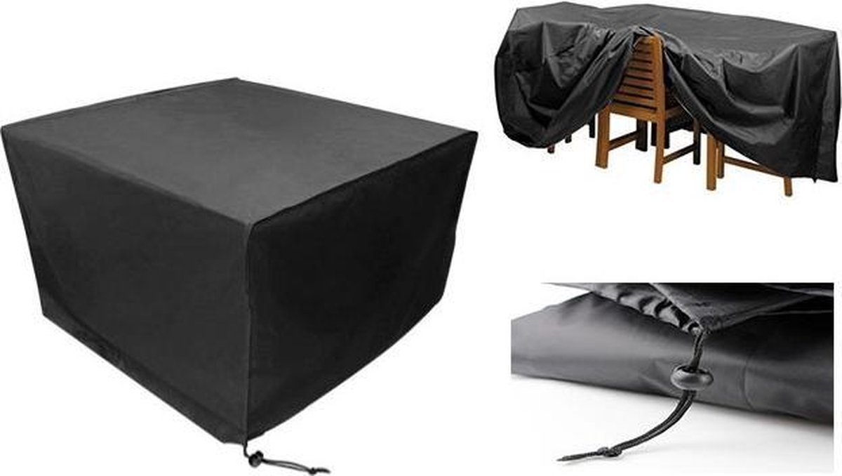Beschermhoes Beschermhoes 250x250x90 Zwart Tuinmeubelhoes - afbeelding 5