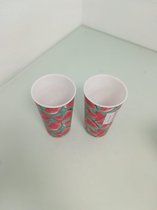 Drinkbekers kunststof - meloenprint - 2 stuks