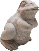 Arrogante kikker  -  Tuinbeeld  -  Steen - 18 cm hoog