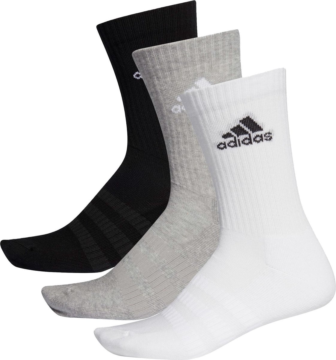 adidas Cushion Crew 3-Pack Sokken 40 42 Grijs