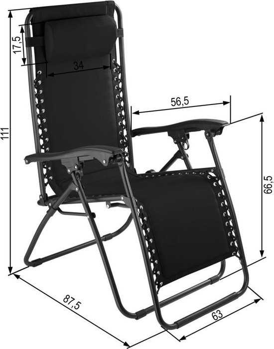 Verstelbare tuinstoel Tuinmeubel Verstelbare Ligstoel met Hoofdsteun