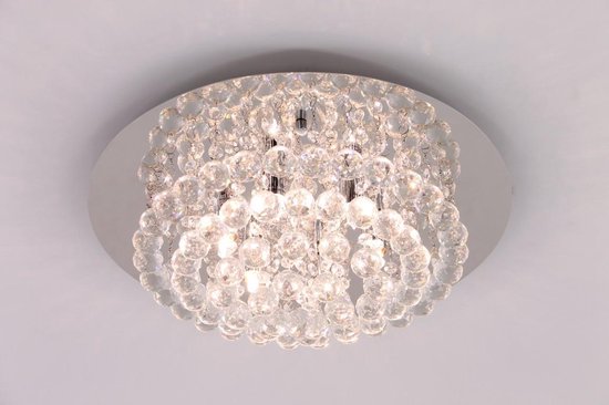 Mooie klassieke plafondlamp plaffoniere - chroom kristal