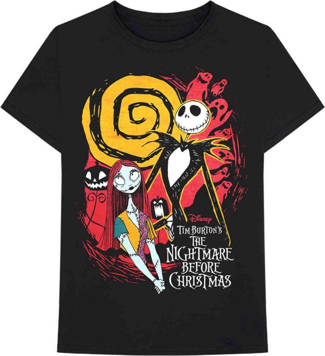 Disney The Nightmare Before Christmas Heren Tshirt -S- Ghosts Zwart