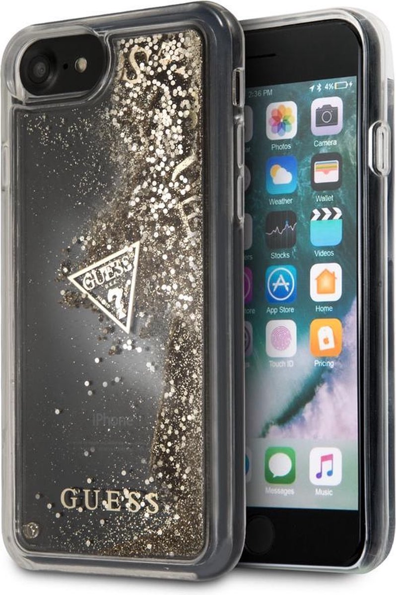 Guess Hard Case - Hearts Liquid Glitter - voor iPhone 7/8/ SE (2e gen. uit 2020)